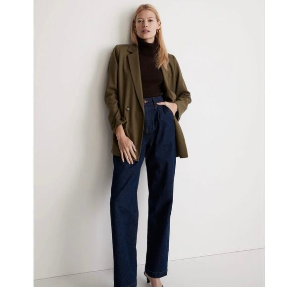 Madewell Jackets & Blazers - Madewell | Drapeweave Caldwell Double-Breasted Blazer | Kale Green | Women’s Med